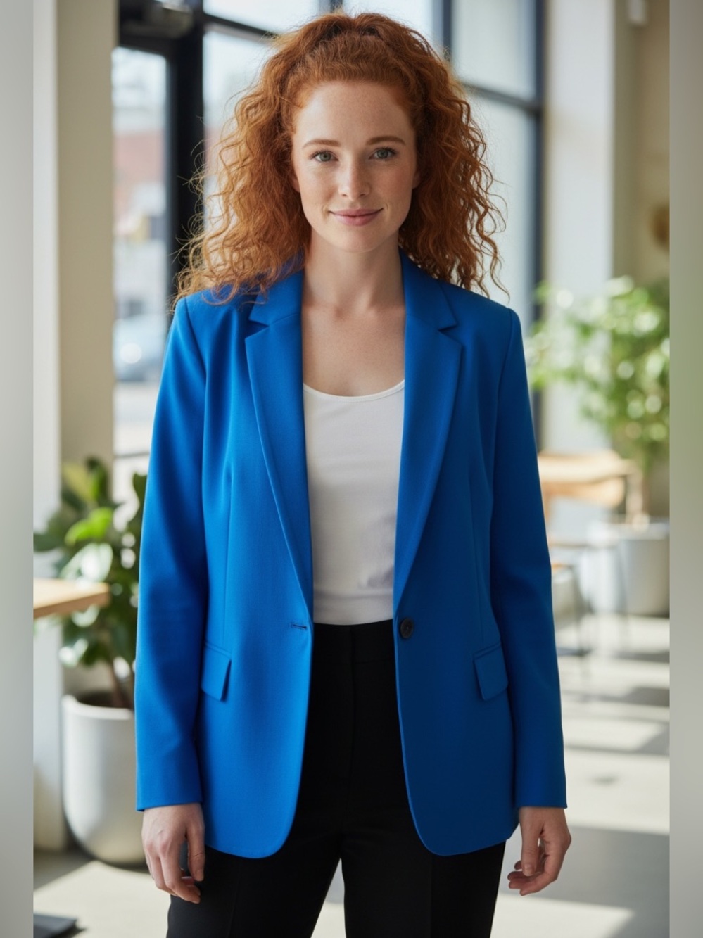 SAG HARBOR Blue Blazer Classic Suit Jacket